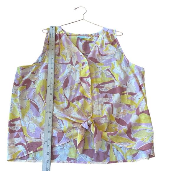 Nine West floral sleeveless front tie blouse size XXL - Picture 6 of 7